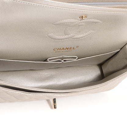 Chanel Iridescent Calfskin Medium Double Flap Light Gold 5 of 8