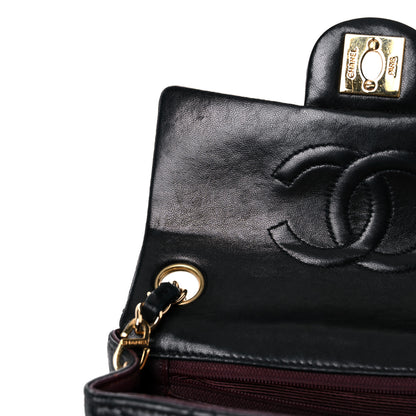 Chanel Lambskin Quilted Mini Square Flap Bag Black 16 of 28