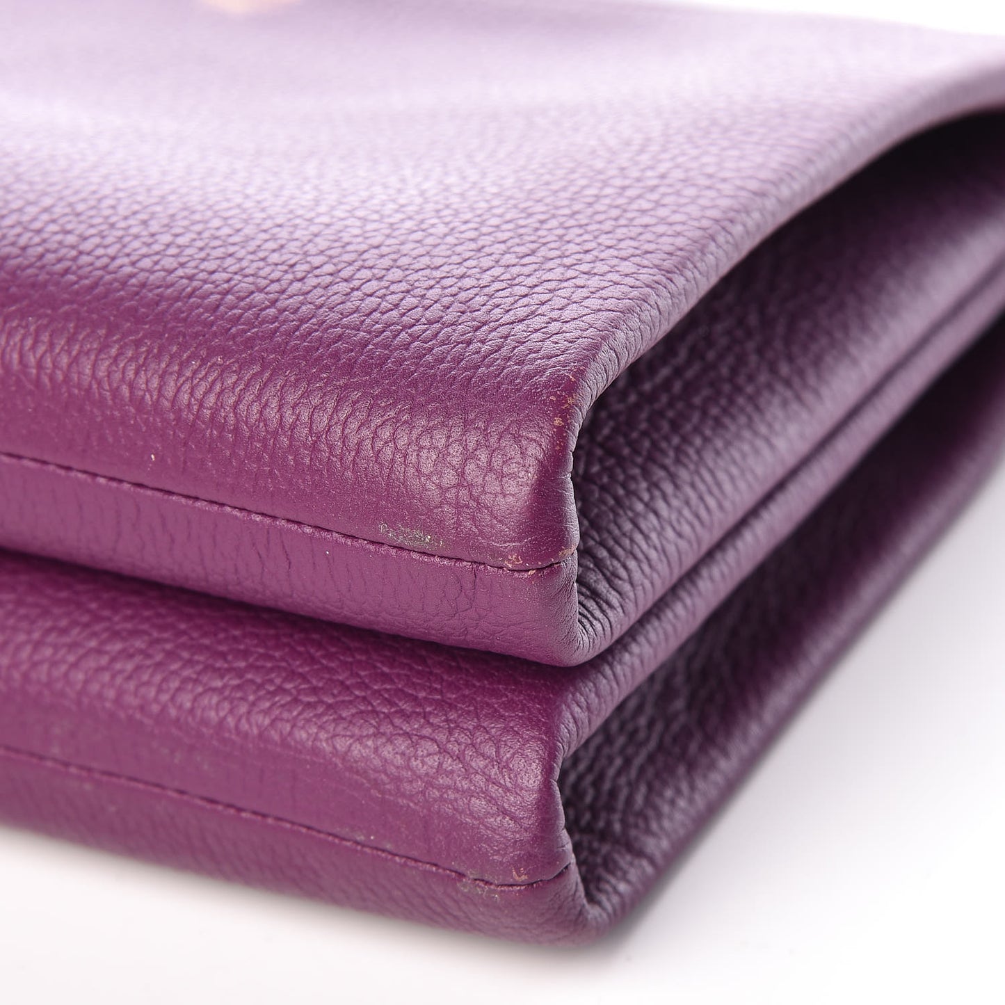 Grained Calfskin Milla Double Crossbody Bag Purple