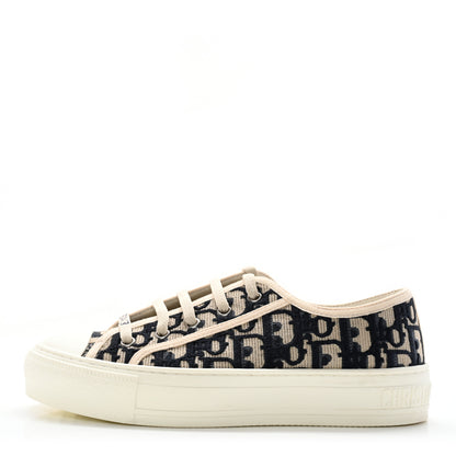 Christian Dior Canvas Oblique Walk'N'Dior Low Top Sneakers 36.5 Deep Blue 1 of 12