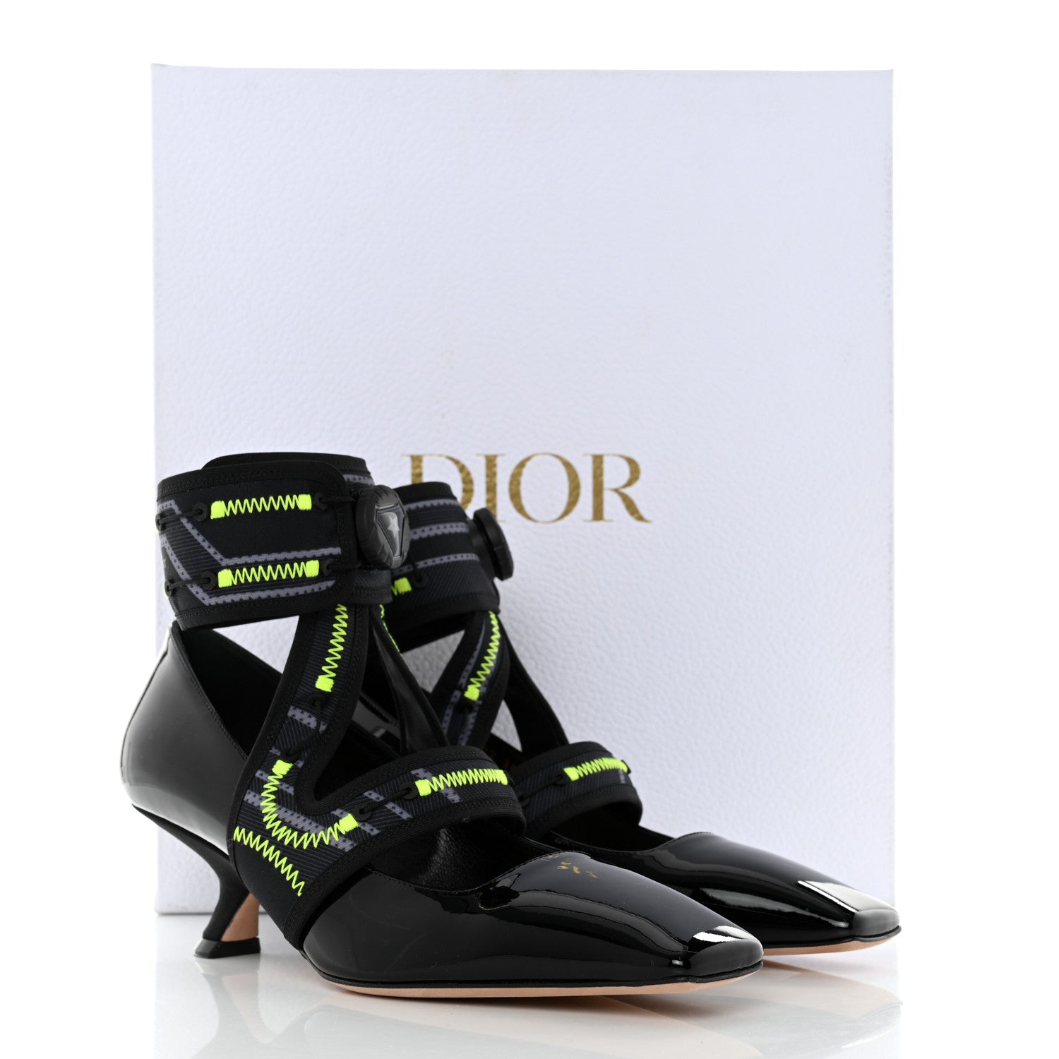 Christian Dior Patent 62-22 Pumps 38 Black Green 9 of 9