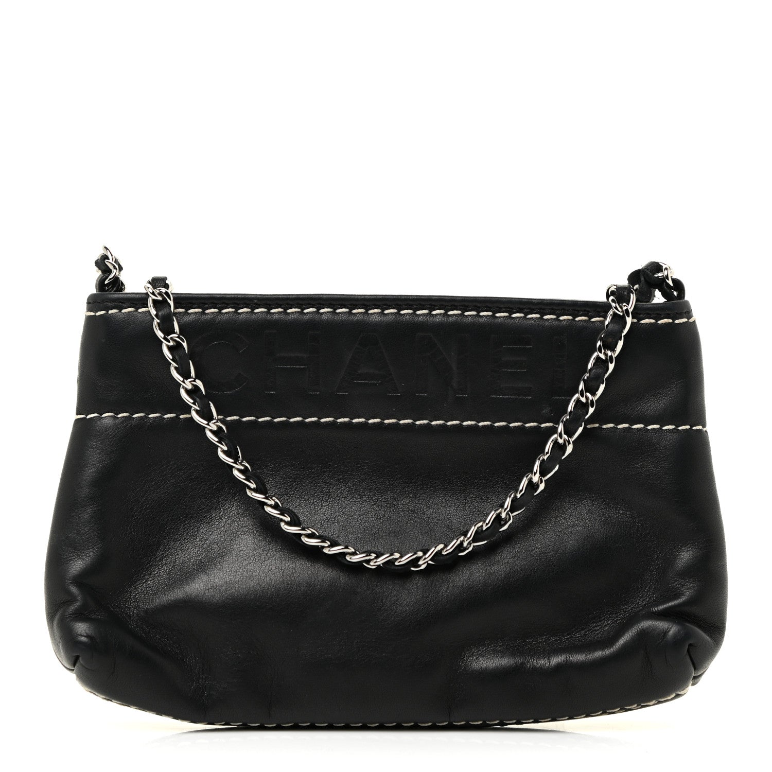 Chanel Lambskin Lax Pochette Black 1 of 13