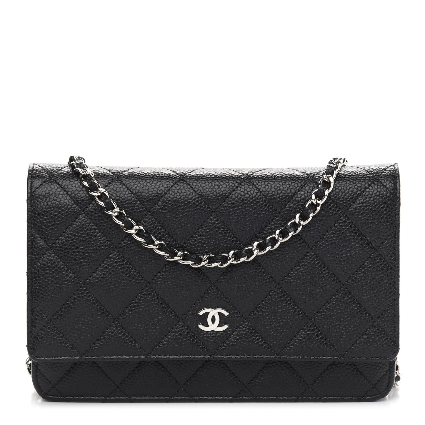 Caviar Quilted Wallet On Chain WOC Black