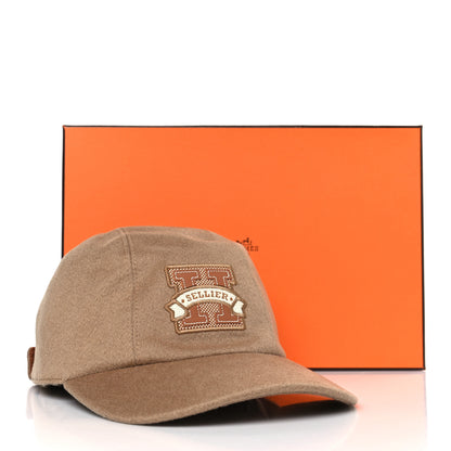 Hermes Cashmere Canvas Swift Davis H Sellier Cap 58 Beige Camel 8 of 8