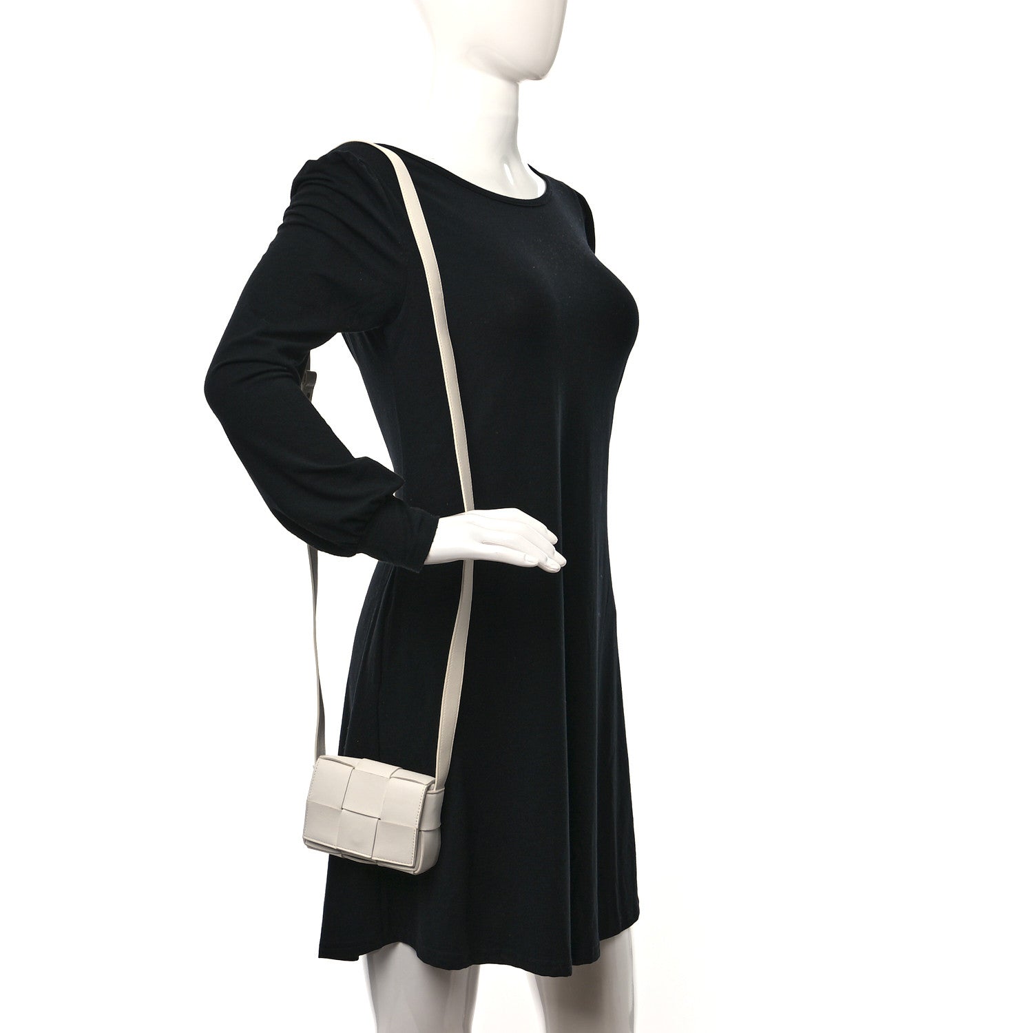 Bottega Veneta Lambskin Maxi Intrecciato Extra Mini Cassette Crossbody Bag White 2 of 9