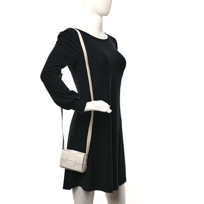 Bottega Veneta Lambskin Maxi Intrecciato Extra Mini Cassette Crossbody Bag White 2 of 9