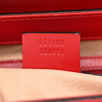 Gucci Guccissima Signature Small Padlock Top Handle Bag Hibiscus Red 7 of 11