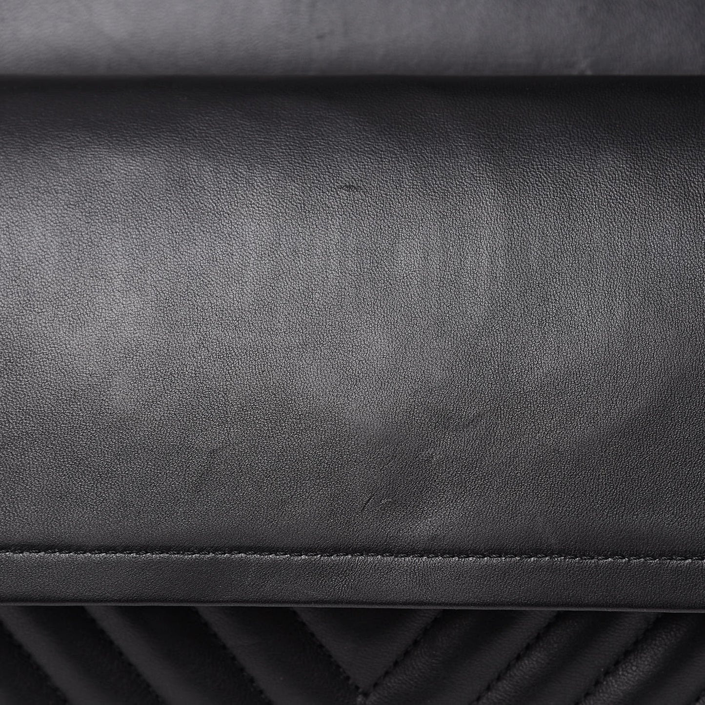 Lambskin Chevron Quilted Jumbo Double Flap Black