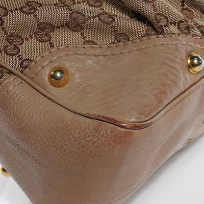 Gucci Monogram GG Medium Jockey Hobo Shoulder Bag Beige 6 of 9