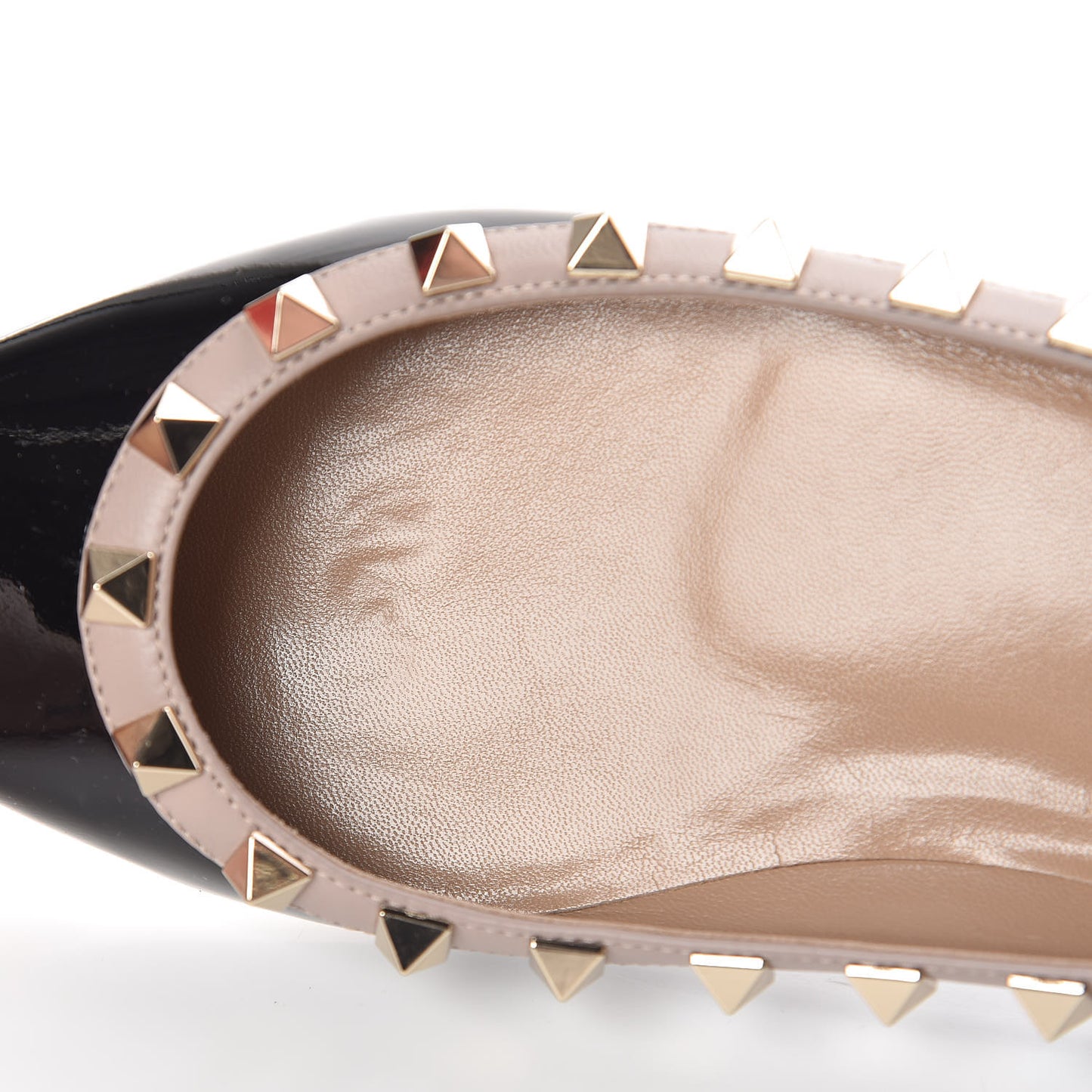 Patent Nappa Rockstud Ballerina Flats 35 Black Poudre