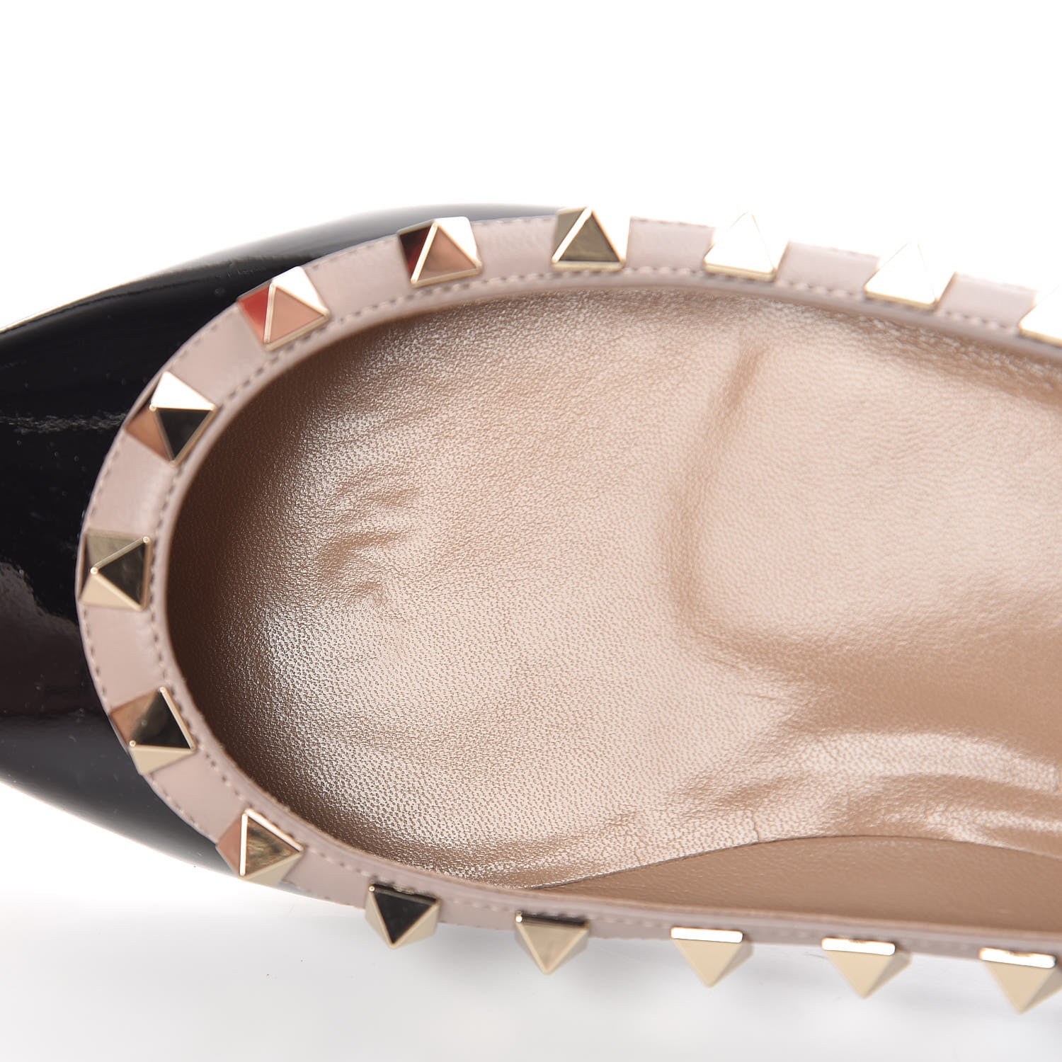 Valentino Garavani Patent Nappa Rockstud Ballerina Flats 35 Black Poudre 7 of 10
