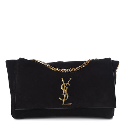 Saint Laurent Smooth Calfskin Suede Medium Reversible Monogram Kate Satchel Black 3 of 15