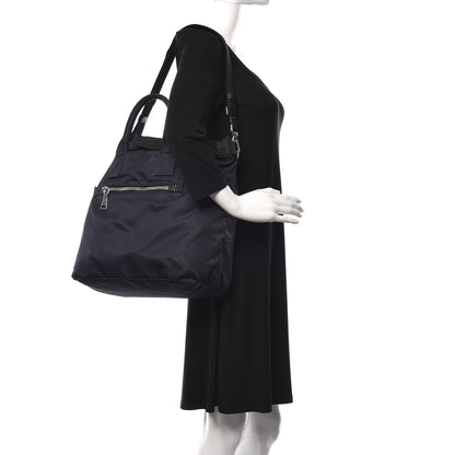 Prada Tessuto Nylon Double Reversible Tote Black Blue 2 of 16
