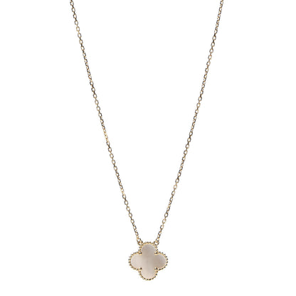Van Cleef & Arpels 18K Yellow Gold Mother of Pearl Vintage Alhambra Pendant Necklace 1 of 8