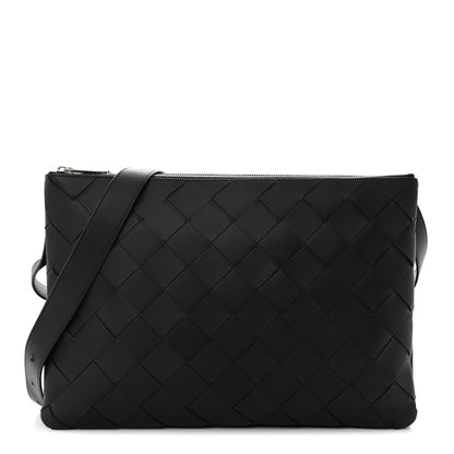 Bottega Veneta Nappa Intrecciato Triple Zip Messenger Bag Black 1 of 15