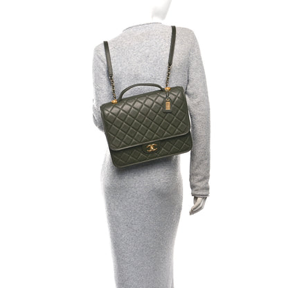 Chanel Caviar Quilted School Memory Backpack Dark Green 2 of 11