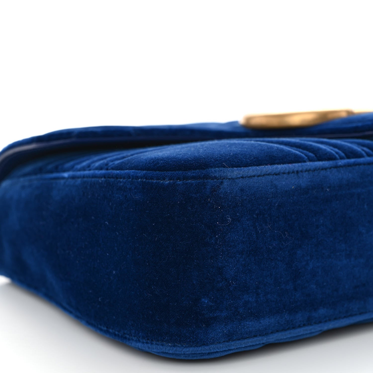Gucci Velvet Matelasse Medium GG Marmont Shoulder Bag Cobalt Blue 9 of 10