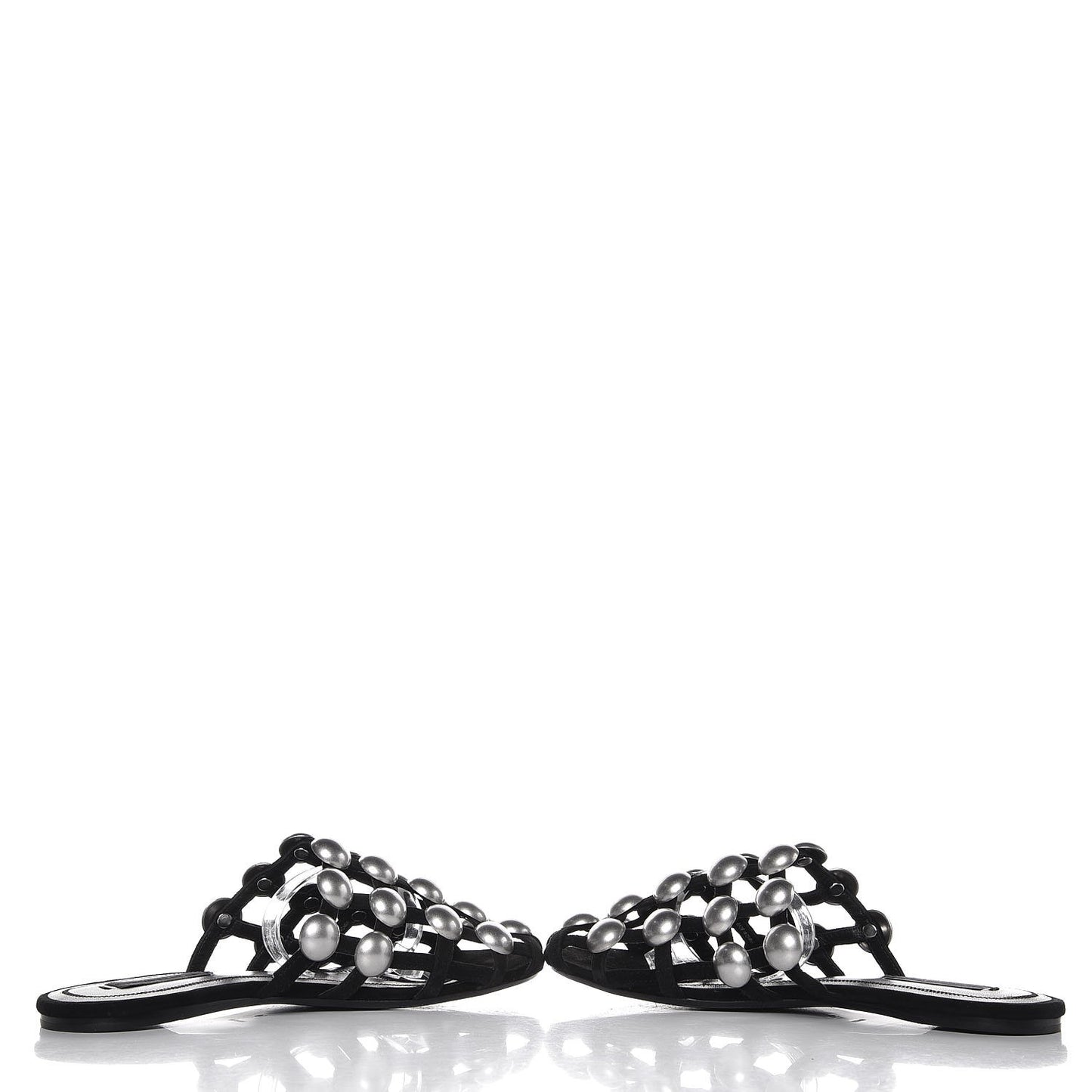 Suede Studded Amelia Slide Sandals 36 Black