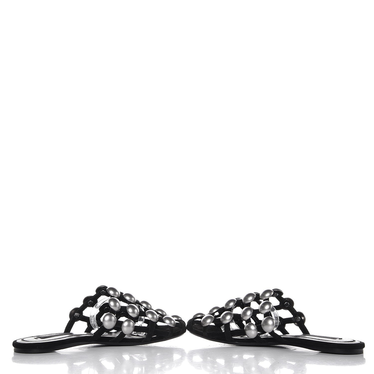 Alexander Wang Suede Studded Amelia Slide Sandals 36 Black 5 of 9