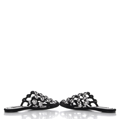 Alexander Wang Suede Studded Amelia Slide Sandals 36 Black 5 of 9
