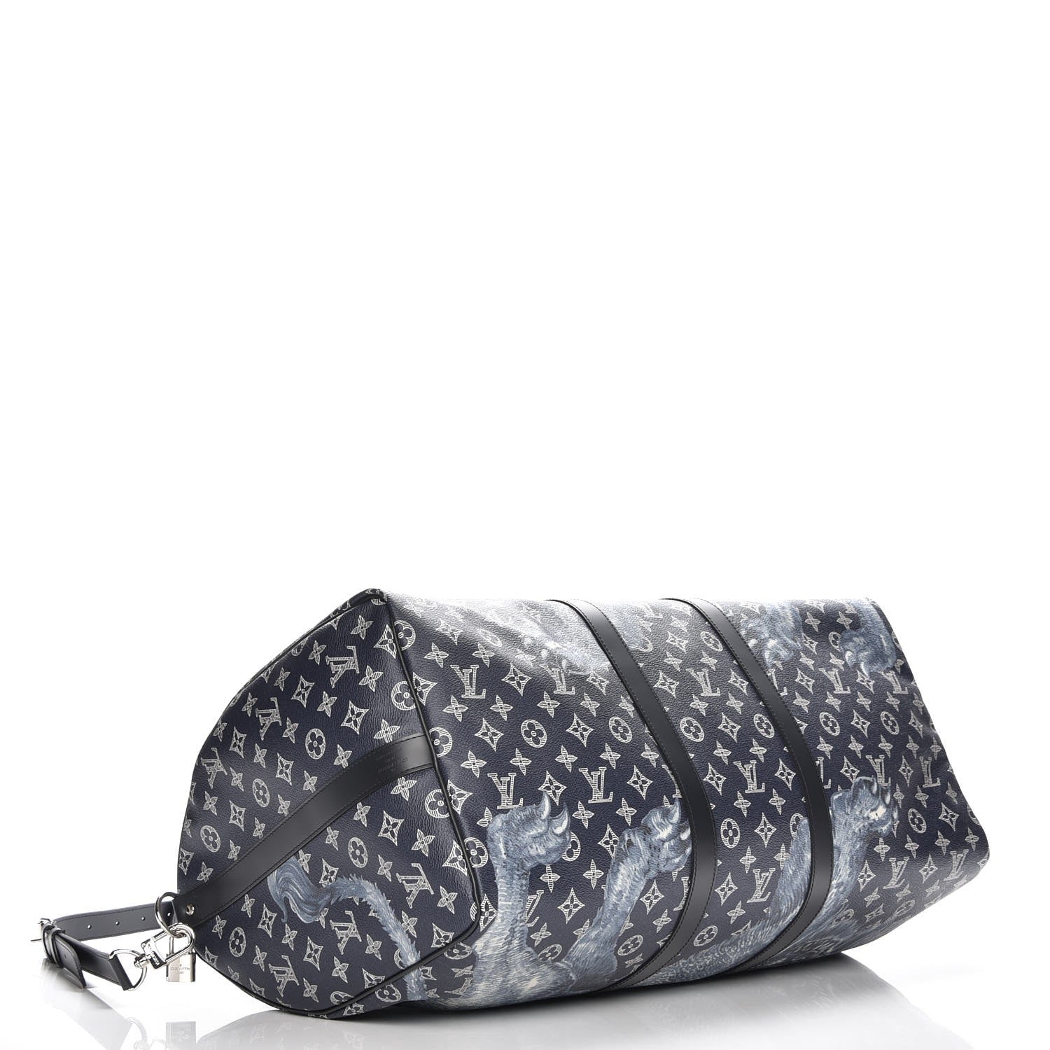 Louis Vuitton Savane Monogram Lion Chapman Keepall Bandouliere 55 Encre 5 of 10