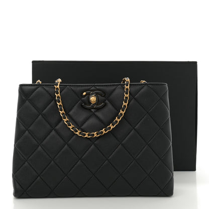 Chanel Shiny Lambskin Quilted Enamel CC Shoulder Bag Black 12 of 12