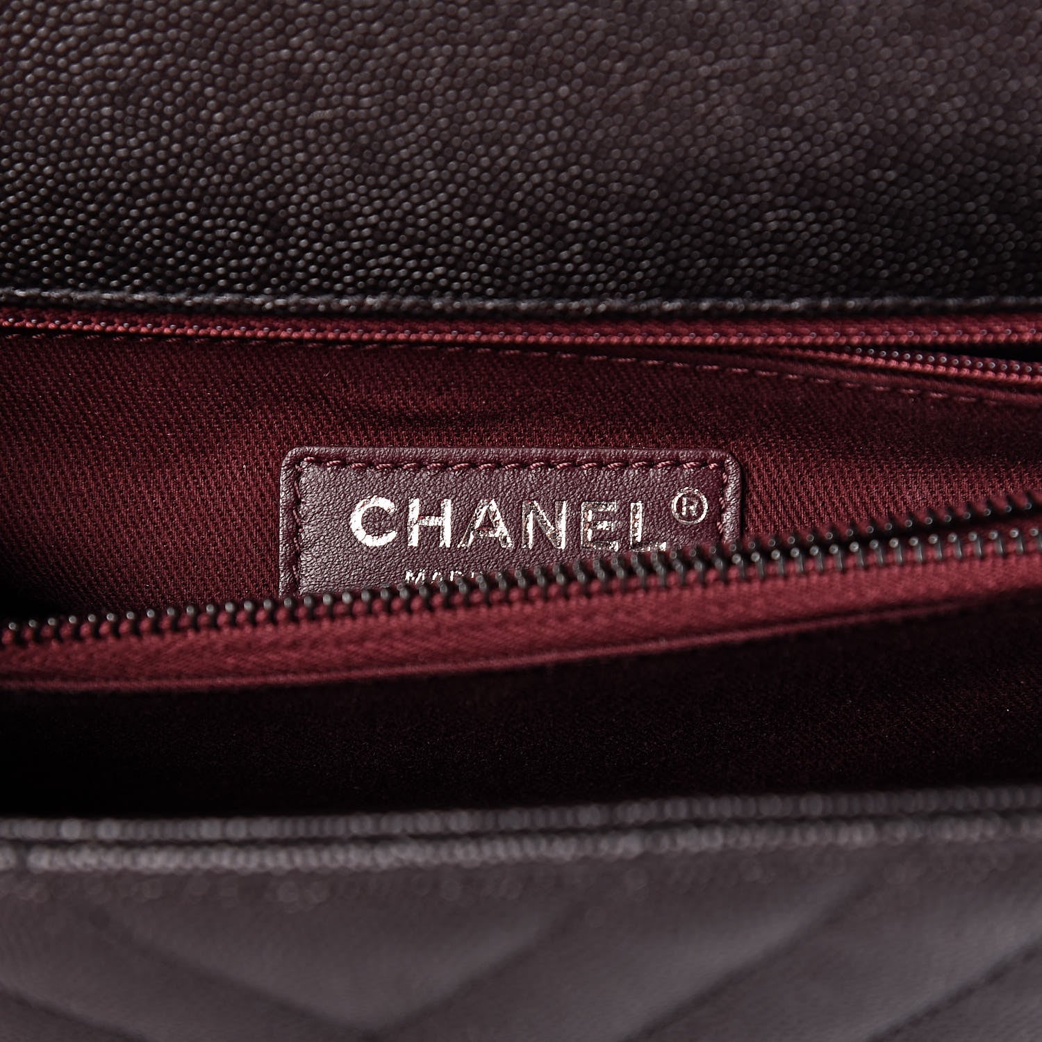 Chanel Caviar Chevron Quilted Small Coco Handle Flap So Black 6 of 9