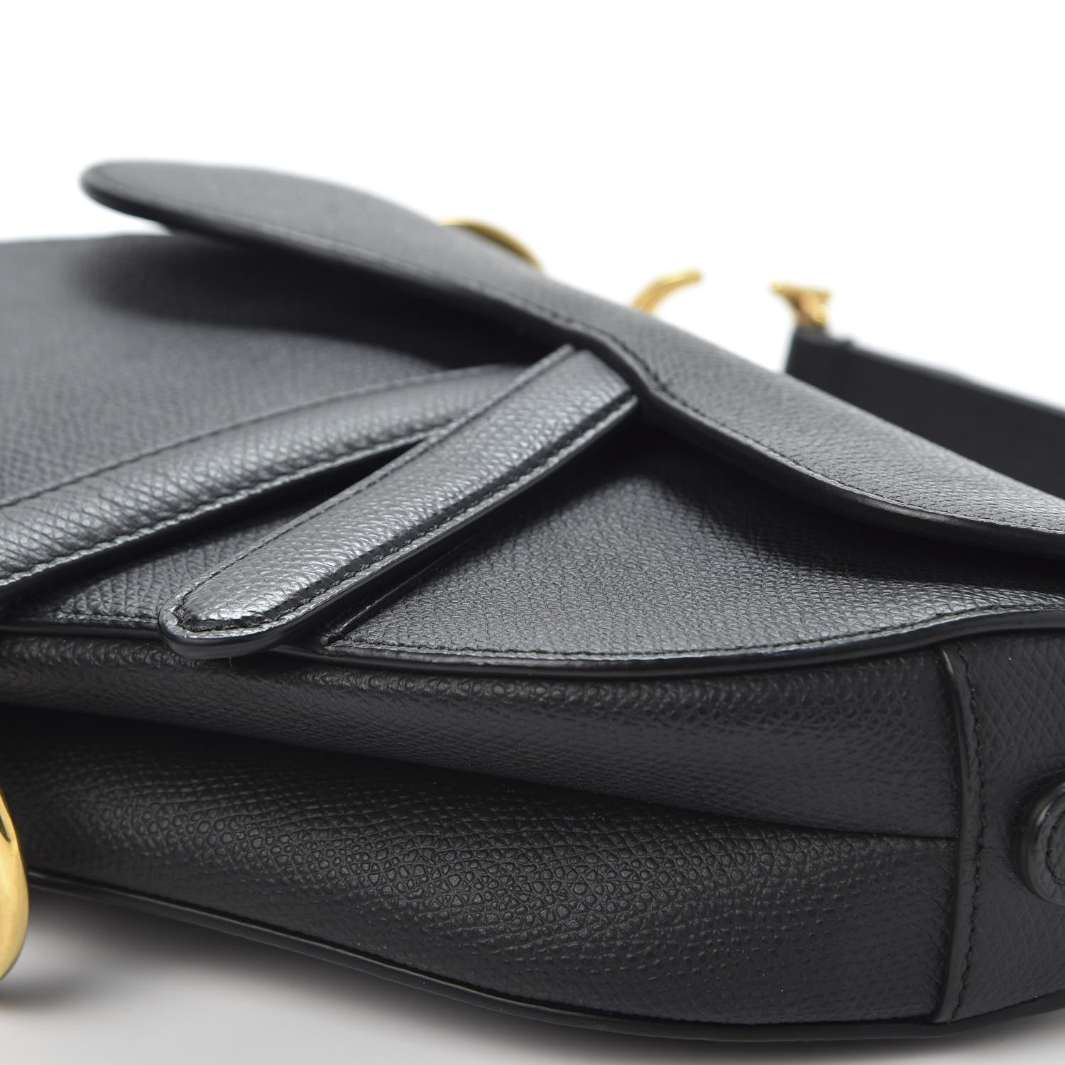 Christian Dior Grained Calfskin Mini Saddle Bag Black 6 of 11