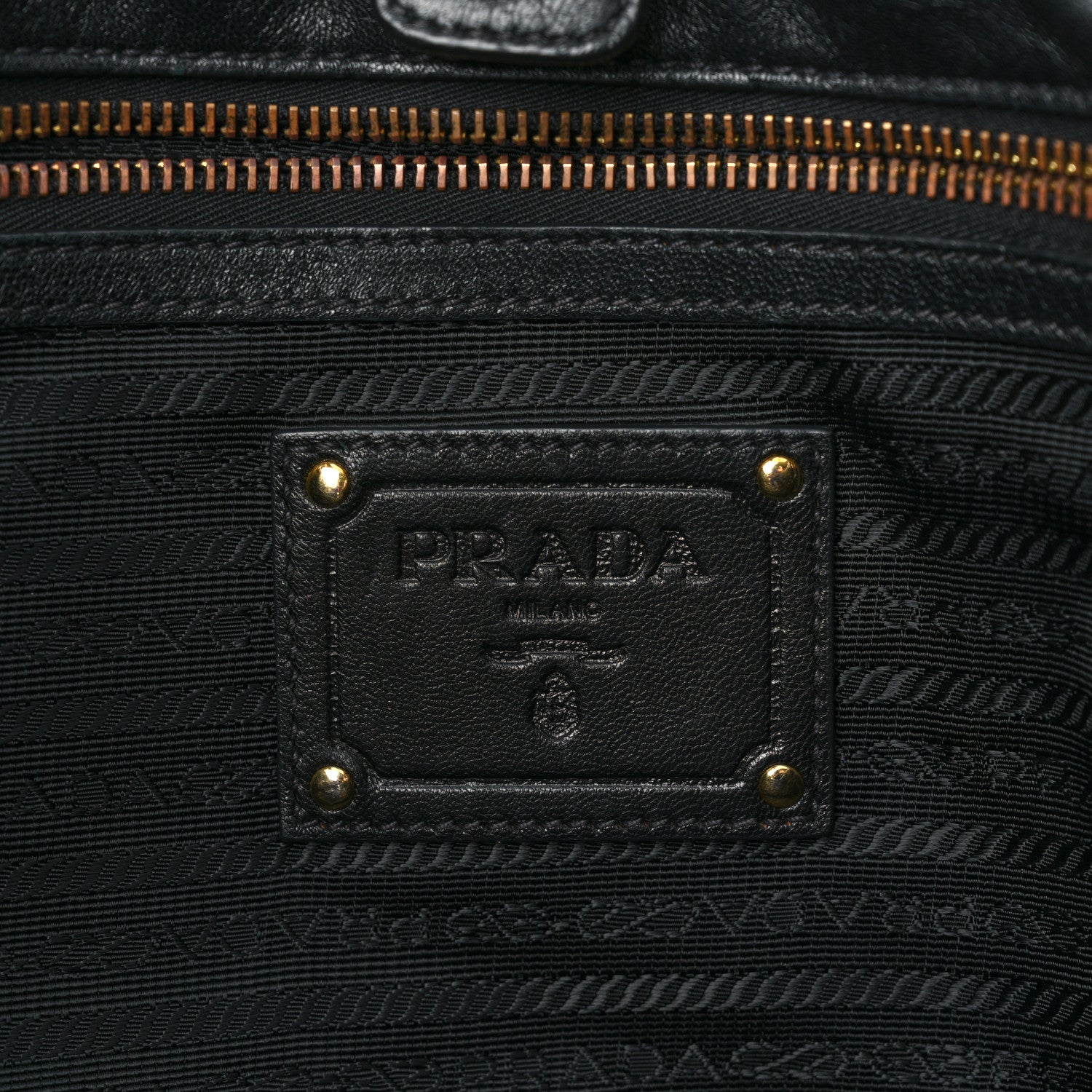Prada Patent Woven Tote Black 6 of 12