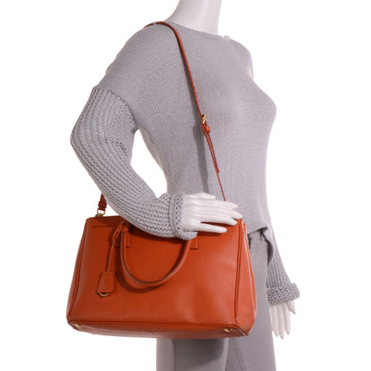 Prada Saffiano Lux Medium Double Zip Tote Papaya 2 of 11