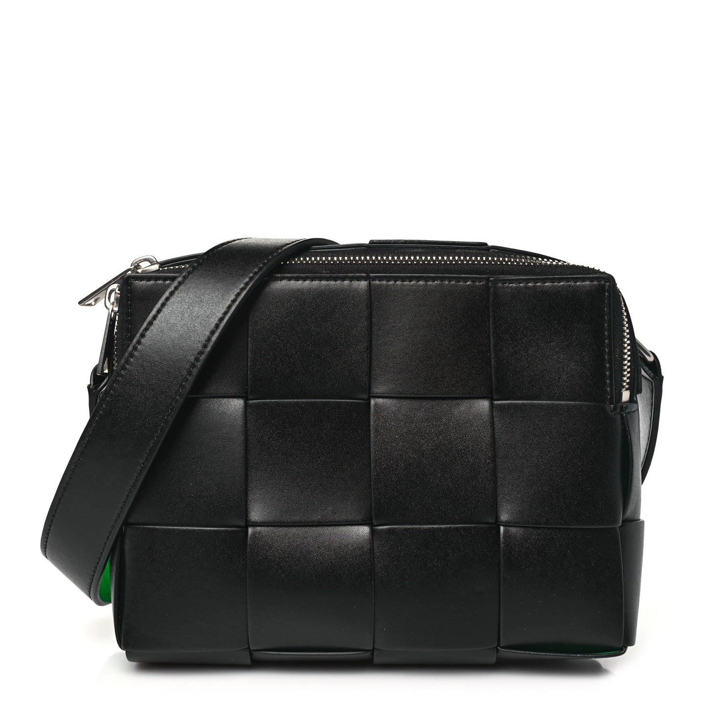 Calfskin Maxi Intrecciato Cassette Camera Bag Black