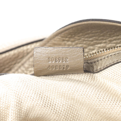 Gucci Metallic Pebbled Calfskin Medium Soho Chain Shoulder Bag Golden Beige 7 of 14