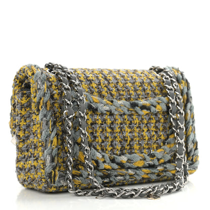 Chanel Tweed Braided Charms Small Flap Yellow Grey Black 3 of 10