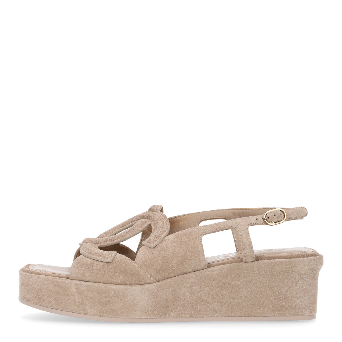 Chanel Suede Calfskin Platform CC Sandals 41 Dark Beige 1 of 11