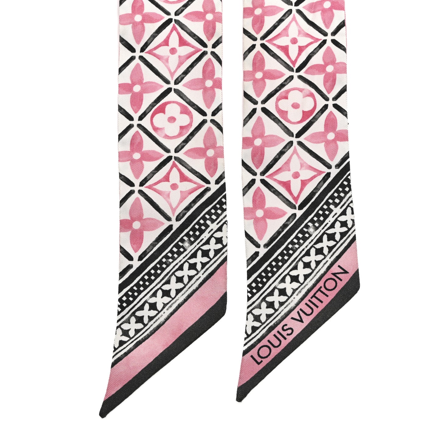 Silk Monogram Flower Tile BB Bandeau Pink