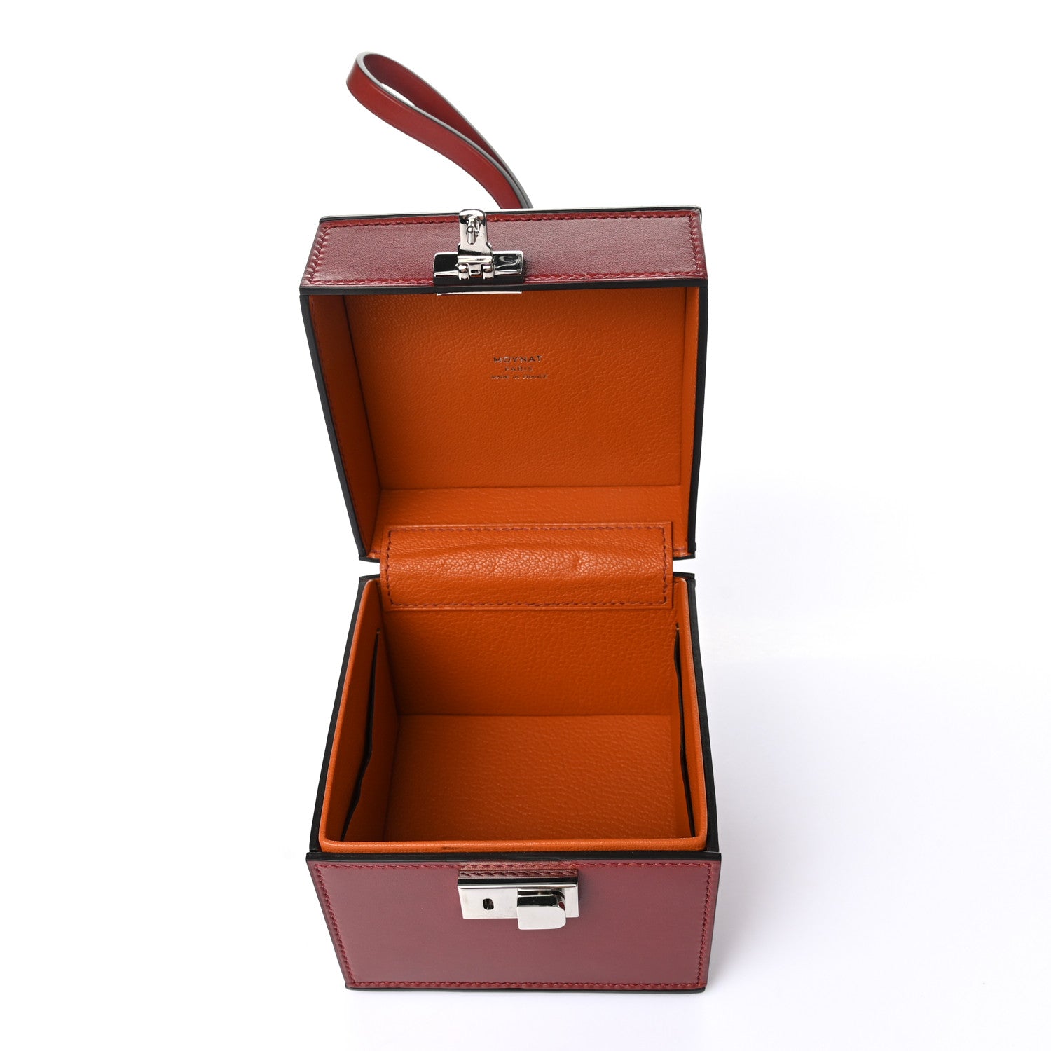 Moynat Calfskin Mini Vanity Case Clutch Scarlet Red 5 of 10