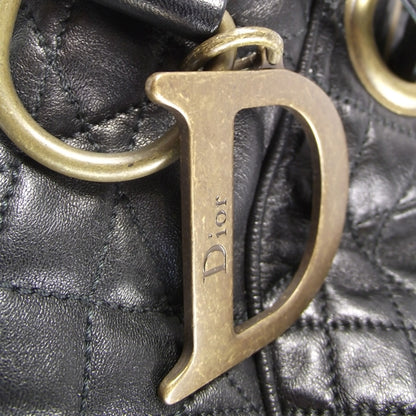 Christian Dior Leather Medium Cannage Tote Black 8 of 9