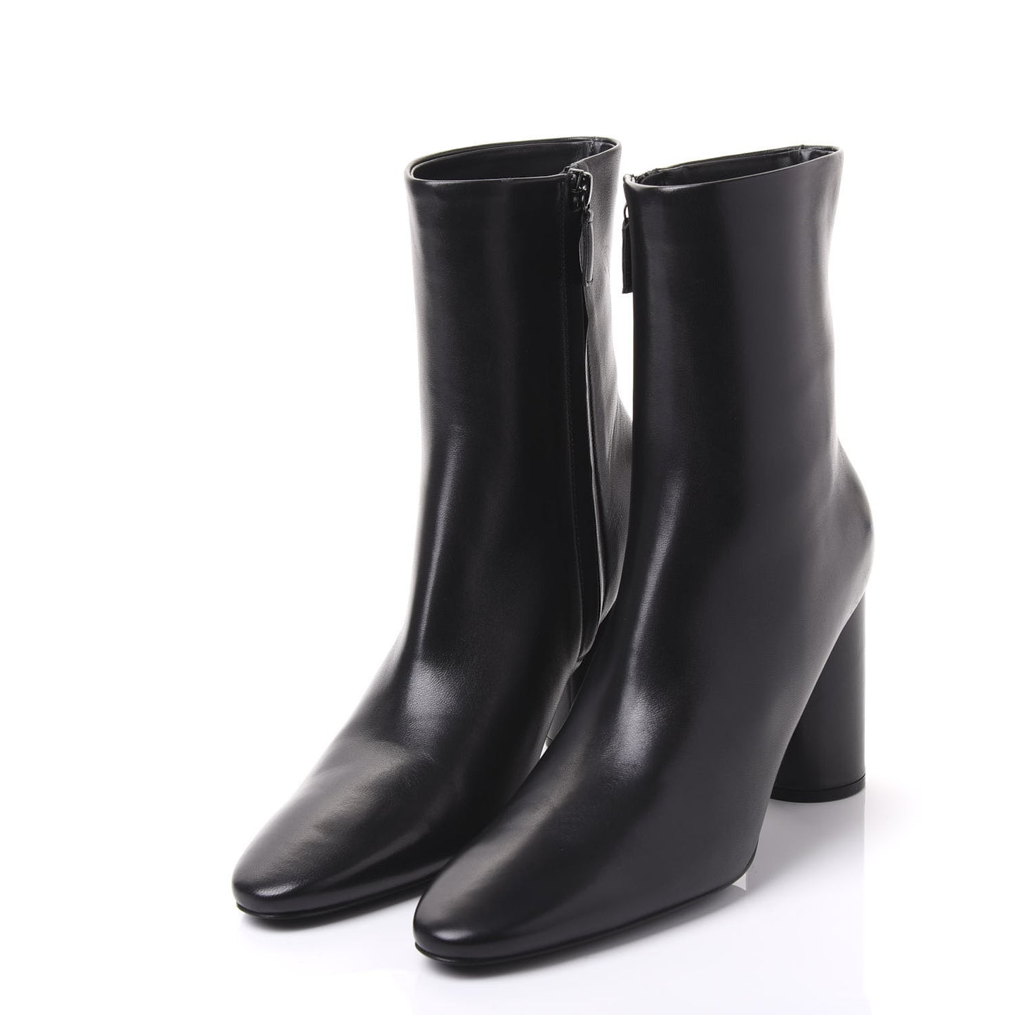 Shiny Sheepskin 20mm Oval Booties 38 Black