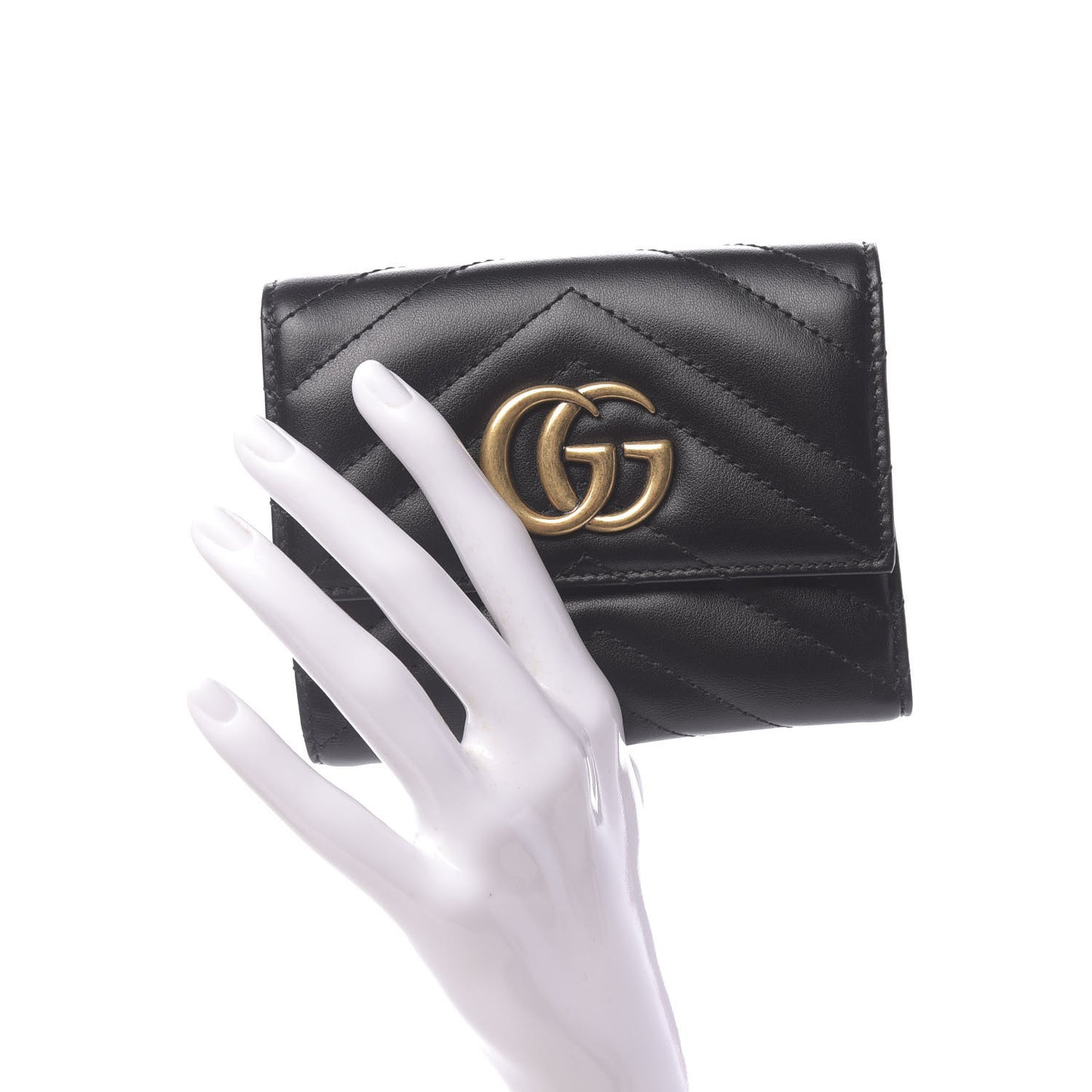 Calfskin Matelasse GG Marmont Wallet Black