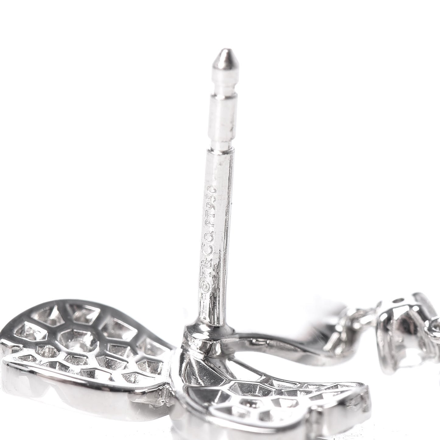 Platinum Diamond Paper Flowers Cluster Drop Earrings