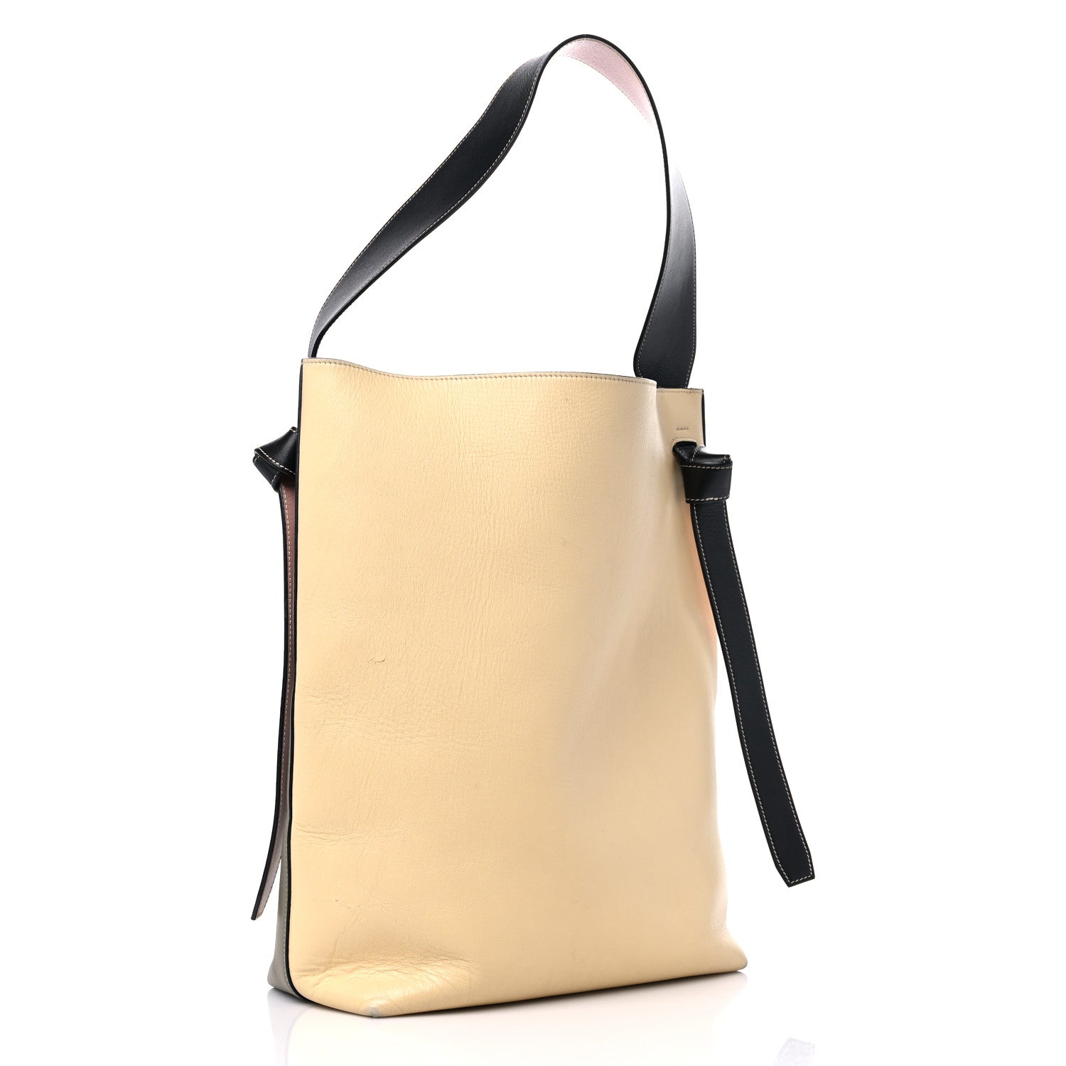 Celine Shiny Smooth Calfskin Small Twisted Cabas Light Khaki Cream 4 of 18