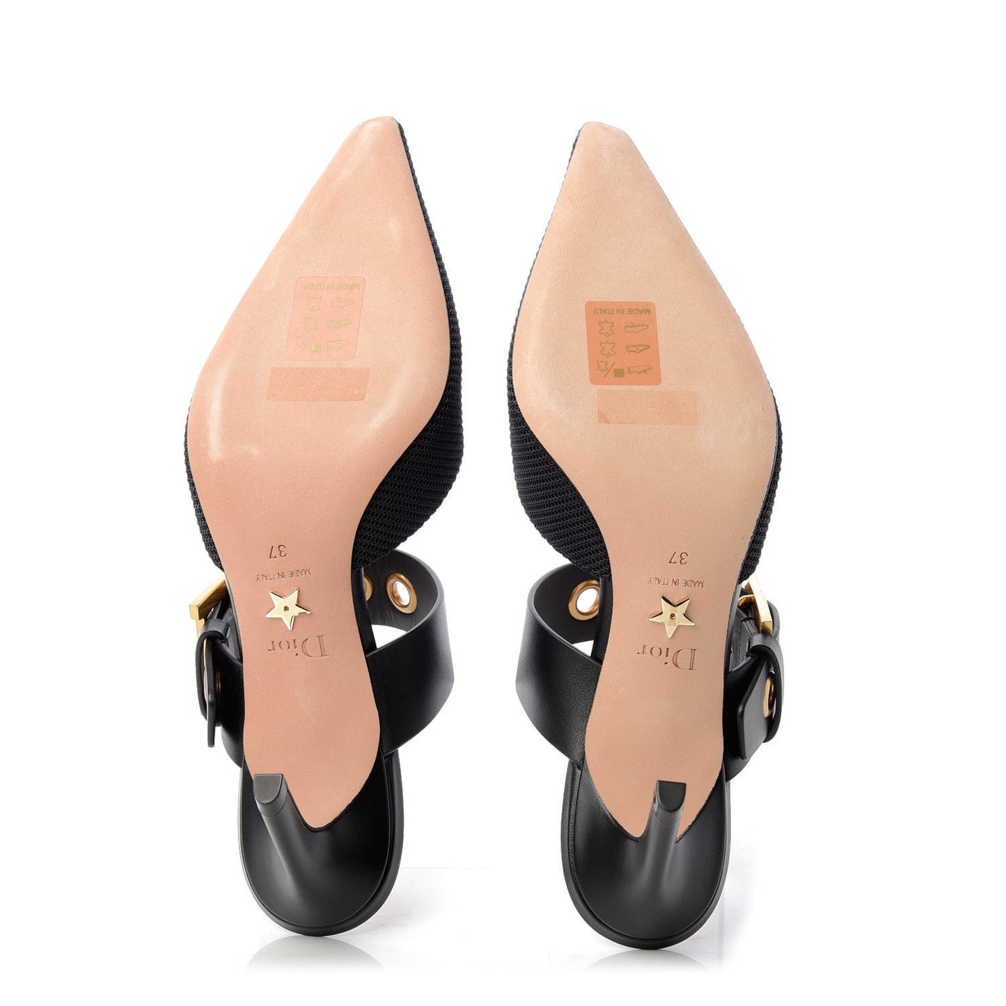 Technical Fabric Calfskin D-Dior 65mm Mules 37 Black