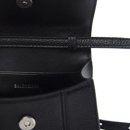 Balenciaga Grained Calfskin Hourglass Top Handle Bag Mini Black 9 of 10