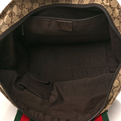 Gucci GG Monogram Medium Web Handle Bucket Tote Dark Brown 5 of 12