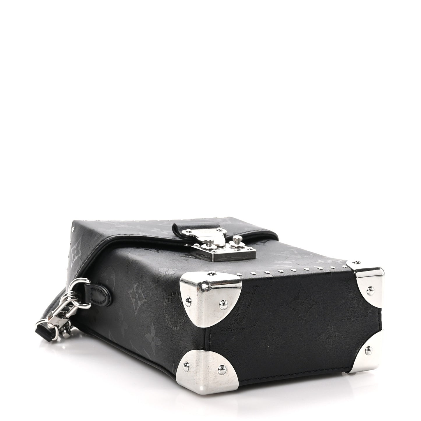 Calfskin Monogram Print Camera Box Black