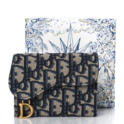 Christian Dior Oblique Saddle 5-Gusset Card Holder Blue 9 of 9