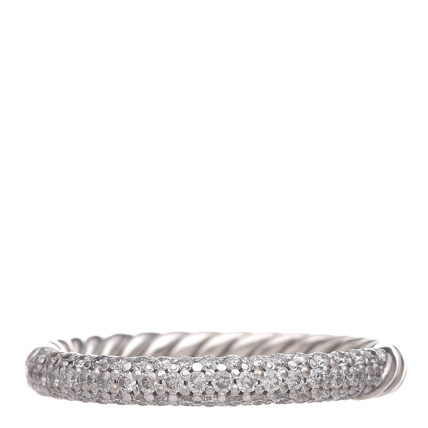 Sterling Silver Diamond Petite Pave Band Ring 57 8