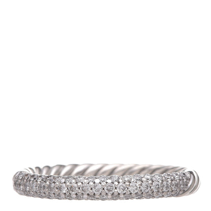 David Yurman Sterling Silver Diamond Petite Pave Band Ring 57 8 1 of 4