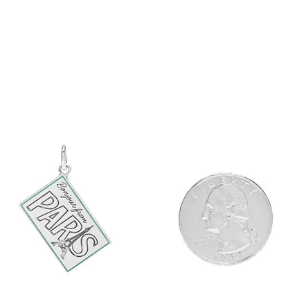 Tiffany Sterling Silver Enamel Paris Postcard Charm Blue 2 of 5