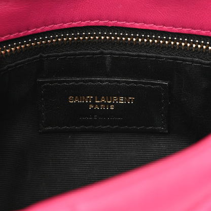 Saint Laurent Lambskin Quilted Toy Loulou Puffer Monogram Chain Satchel Bubblegum 6 of 11